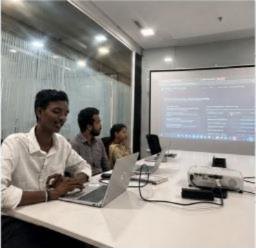 A knowledge-sharing session in the Hyderabad office